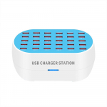 Mitmepordiline USB-laadija 30-pordiga lauaarvuti USB-laadimisjaama jaotur 32A/160W v&otilde;imsus 5V 1A-2,4A v&auml;ljund EU Plug valge