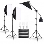 Stuudiofotograafia valgustuskomplekt Softboxi valgustuskomplekt 45 W LED-lambiga * 3 50x70 cm Softbox * 3 UK Plug