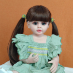 Reborn Baby Doll Pikajuukseline T&uuml;druk Printsess Elutruu P&auml;ris Pehme Kogu kehaga Silikoonist Vasts&uuml;ndinud Bebe nukum&auml;nguasi Lastele Kingitus