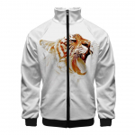 Mantel Hewan Harimau kapuuts Cetak Mode Kostum Cosplay Harajuku Jaket Anime Goku Kaus Pria XS