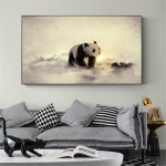 Nordic Sytle Kids Decoration Panda Climb Bamboo Canvas Maalimine Seinapildid elutoa sisekujunduseks Plakatid ja prindid 20cm&times;40cm NoFrame