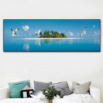 Maastik Sinine merelaine L&otilde;uend Maalimine Loom Lind Kajakas Plakatid ja tr&uuml;kised Seinapildid Elutuba Kodukaunistus Ilma raamita 20*40cm