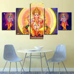 5-osaline jumal Ganesha plakat Suurep&auml;rane Ganapati seinakunst Rahumeelne Seinakunst L&otilde;uend Maalimine Elutoa seinakaunistus Ilma raamita 20x35cm*2 20x45cm*2 20x55cm*1