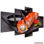L&otilde;uendipildid K&ouml;&ouml;k Seinakunst raamitud 5 t&uuml;kki Jaapan maitsev sushimaal elutuppa Prindib Toiduplakatid Kodukaunistus 20x35cm*2 20x45cm*2 20x55cm*1