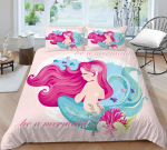 3D Merineitsi mustriga voodipesukomplekt Ilumustriga tekikattega padjap&uuml;&uuml;r, 2 v&otilde;i 3 t&uuml;kki mikrokiust kangast pehme ja mugav kodukaunistus Baby 100x135cm
