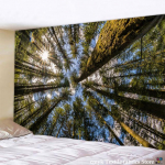 Ilus loodusmetsa tr&uuml;kitud suur seinavaip 230x180cm
