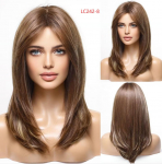 ALAN EATON Long Ombre Pruunid Parukad Sirged kihilised Parukad pikkade Tukkudega Naiste T&auml;isjuuste parukas