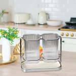 Toiduvalmistamisriistade s&ouml;&ouml;giriistade hoiuseade ja metallist riidepuu 2 tassi t&uuml;hjenduspulga puur