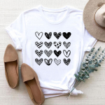 (Aasia suurus) Naiste sulgedega armastuskirjade trend Armas magusad r&otilde;ivad T-s&auml;rk Moodne T-s&auml;rk Naine l&uuml;hikeste varrukatega graafilised T-s&auml;rgid S