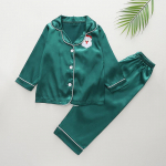 Satiinist pidžaamakomplekt poistele t&uuml;drukutele Tikitud pikkade varrukatega pidžaama n&ouml;&ouml;biga, soe vabaaja laste magamisriided 100