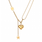 2023. aasta moev&otilde;lu viie nurgaga armastuse kullast helmestega kaelakee, ebaregulaarne pidulik liitmine kaelakee, elegantne v&otilde;luv temperament p&auml;rlitega ripats kaelakee kuld