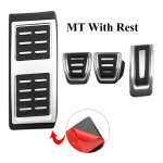 Roostevabast terasest auto pedaalid gaasipiduri pedaali padja kate Volkswagen VW Golf 7 7.5 MK7 MK7.5 Golf7 Golf7.5 Golf 8 MK8 Golf8 LHD jaoks MT With Rest