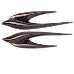 Auto metallist auto logo Dekoratiivtarvikud P&auml;&auml;sukese lehe kuju 3D Kolmem&otilde;&otilde;tmeline pikk silt Isiksus Dekoratiivne k&uuml;ljesilt autokleebis 2.8cm&times;11.5cm&times;2 must