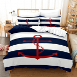 3D &uuml;he-/kahe voodiga laeva ankurdusvoodikomplekt poiste toa sulekott 2/3 tk DE135 * 200 t&auml;issuuruses mikrokiust pehme kodutekstiil Baby 100x135cm