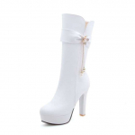 Fashion Bottes Naised Naiste Mood Plus Size 34-43 K&otilde;rge kontsaga saapad Naiste vabaaja kvaliteetsed pikad saapad s&uuml;gissaapad 34 valge