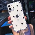 Pehmed l&auml;bipaistvad telefoni&uuml;mbrised iPhone 15 14 Pro 13 12 11 Pro SE 2020 X XS Max XR 7 8 Plus jaoks armas armastuss&uuml;da, l&auml;bipaistev silikoonist tagakaas iPhone 15 Pro Max must