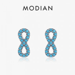 MODIAN 925 h&otilde;bedased naturaalsed t&uuml;rkiissinised k&otilde;rvar&otilde;ngad naistele romantilised l&otilde;pmatu armastuse peened ehted s&otilde;brap&auml;eva kingitus h&otilde;be