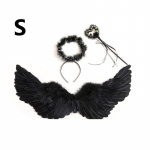 Halloweeni tiiva rekvisiit Angel Feather Wing prop Mustad tiivad S