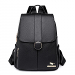 Naiste pehmest nahast suure mahutavusega &uuml;hev&auml;rviline seljakott-&otilde;lakott must