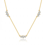 ANDYWEN 925 Sterling Silver Gold Three CZ tsirkoonist v&otilde;luketi ripatsiga kristallist pika kaelakee naiste 2023. aasta talveehted M