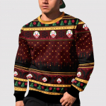 Vaba meeste kampsun, 3D prinditud kapuuts, j&otilde;ulud piparkoogid, kirjad &uuml;mara kraega pulloverid S