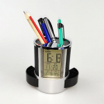 Creative traatv&otilde;rgust pliiatsihoidja &auml;ratuskell edasil&uuml;kkamine elektrooniline lauakell temperatuuri ja niiskuse kalendri kuvaga