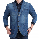 Denim &uuml;likond meeste vabaaja lahtine suur suurus denim &uuml;likonna jakk jope XXXXL ultramariin sinine v&auml;rv