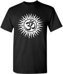 Om Aum Yoga Hindu sanskriti jumala s&uuml;mbol t&auml;iskasvanutele m&otilde;eldud must T-s&auml;rk S