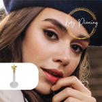 KODY PIERCING 14K GOLD Labret Bioflex Star Design peaga