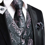 Hi-Tie Tuxedo vest meestele, &uuml;likond, vest kaelaside, taskur&auml;tik, mansetin&ouml;&ouml;bid pulma&auml;ri jaoks L