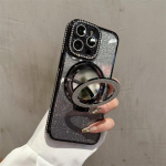 Luksuslik galvaniseeritud teemant-meigipeegli telefoni&uuml;mbris iPhone'i 15 14 13 12 11 Pro Max jaoks, pehme TPU l&ouml;&ouml;gikindel kate iPhone 11 must