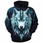 Graafiline Wolf Meeste Mood 3D Prindiga kapuuts Sport V&auml;ljas Puhkuse kapuuts Pikad varrukad kapuutsiga prinditud esitasku dressipluus XXL
