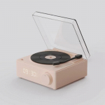 Retro vin&uuml;&uuml;list juhtmevaba Bluetooth-k&otilde;lar &auml;ratuskell V&auml;ike plaadim&auml;ngija Kaasaskantav kvaliteetne heli kodune nutikas stereo roosa
