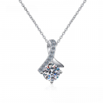 0,5-1CT h&otilde;bedane moissaniitkaelakee naistele kihlusmoe teemant-ehete valmistamine 45cm&0.5 Ccarat valge