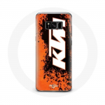 Valge oranži taustaga &uuml;mbris Samsung Galaxy S8 KTM Logo jaoks