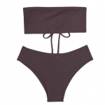2 tk/tagakomplekt, paeltega &uuml;hev&auml;rviline bikiinikomplekt, kaheosaline Bandeau rinnahoidja k&otilde;rge S must