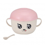 2 tk/komplekt 450 ml s&ouml;&ouml;gikauss Nutitelefoni hoidik Kukkumisvastane toidukvaliteediga materjal Beebi s&ouml;&ouml;gikauss lasteaiale 2 roosa