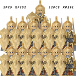 13tk/komplekt Keskaegsete r&uuml;&uuml;tlite r&uuml;hma s&otilde;jav&auml;es&otilde;durite kuju ehitusplokk, harivad m&auml;nguasjad lastele KT1073