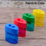 Kahe auguga pliiatsiteritaja, multifunktsionaalne mehaaniline pliiatsiteritaja kontoritarbed 1pc Random Color
