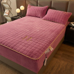 Paksendatud tepitud voodi sametmadratsi kate Double Queen King-madratsipadja kaitse tikkiv pits elastne liibuv lina pehme 120X200cm with pillowcase