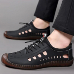 Meeste nahast sandaalid hingavad, libisemiskindlad lehma k&otilde;&otilde;lustald vabaaja nahast kingad Rannajalatsid 39 must