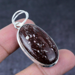 Natural Poppy Jasper Gemstone Handmade 925 Sterling Silver Pendant 2.09 d4r26