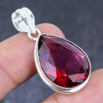 Natural Pink Rubillite Gemstone Handmade 925 Sterling Silver Pendant 1.65 b0i07