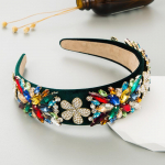 Naiste barokkstiilis rasket&ouml;&ouml;stuse juuksekaunistus Super v&auml;lkklaasist kristallist lilledega peapael Luksuslik kvaliteetne peakate OneSize must