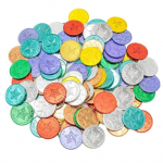 100 tk. J&otilde;ulus&uuml;ndmuste m&auml;ng Aare Piraat Kuldm&uuml;nt Seitsmev&auml;rviline Lucky Coin Wish Plastikust kuldm&uuml;ndi rekvisiidid pulmapeo dekoratsiooniks