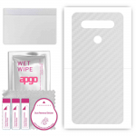 apgo Protective Skin Sticker for the back compatible with LG K51S, Wrap Film, Foil, Vinyl - Pattern Transparent Carbon