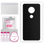 apgo Protective Skin Sticker for the back compatible with Motorola Moto G7 Plus, Wrap Film, Foil, Vinyl - Pattern Carbon Black