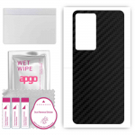 apgo Protective Skin Sticker for the back compatible with Xiaomi Redmi K50, Wrap Film, Foil, Vinyl - Pattern Carbon Black