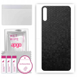 apgo Protective Skin Sticker for the back compatible with Huawei Enjoy 20e Pro, Wrap Film, Foil, Vinyl - Pattern Black Honeycomb