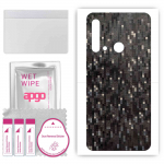 apgo Protective Skin Sticker for the back compatible with Huawei P20 lite (2019), Wrap Film, Foil, Vinyl - Pattern Carbon Black Pixel